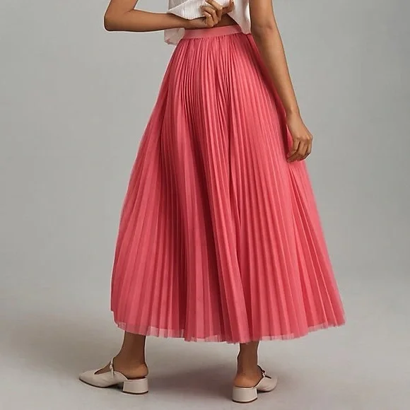 Anthropologie Hutch Pleated Tulle Midi Skirt - Picture 10 of 15
